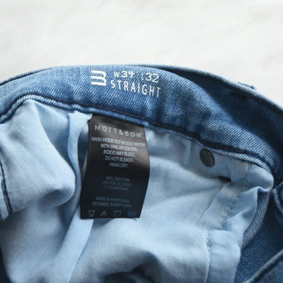 MOTT & BOW Straight Staple Jeans 34x32 - Picture 3 of 9